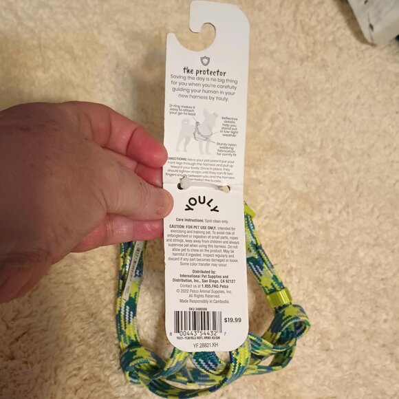 NWT ~ YOULY The Protector Yellow/Blue Reflective Dog Harness, XS/Small - Picture 11 of 14